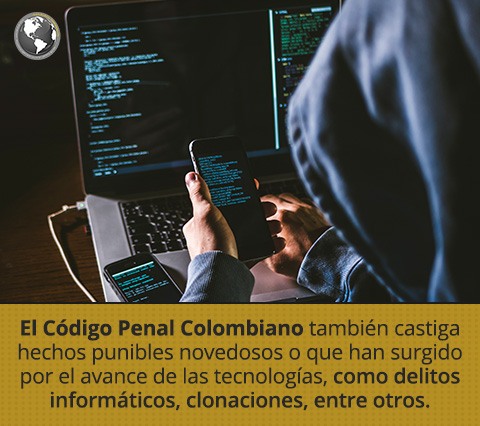 ¿Cuáles son los Delitos Comunes en Colombia? Hombre Cometiendo Delito Informático.