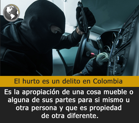 El hurto en Colombia es un delito comn que esta tipificado en el Cdigo Penal Colombiano.