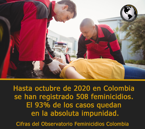 Entre enero y octubre de 2020 en Colombia se han registrado 508 feminicidios