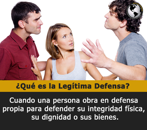 Cuando una persona obra en defensa propia para defender su integridad fsica, su dignidad o sus bienes est en una accin de legtima defensa